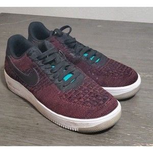 Nike | NEW AF1 Flyknit Low Casual Shoe Sz; 8 Black/Black Team Red Clr Jade